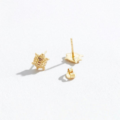 Boucle d'oreille tortue puce plaqué or 18K Tortuga Bellaime 6