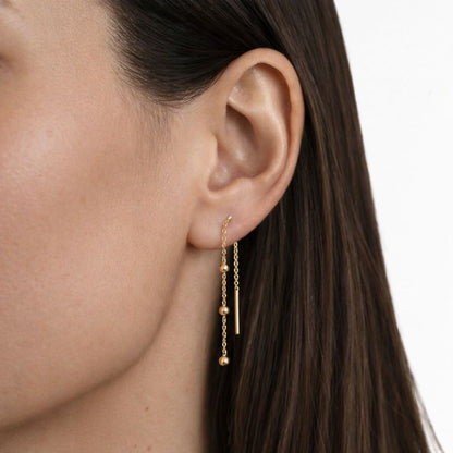 Boucles d'Oreilles pendantes Plaqué Or Trinity 18K Bellaime 3