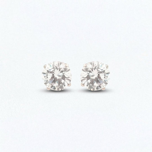 Boucle d'oreille puce argent 925 zirconium 8 mm Basic & Perfect Bellaime