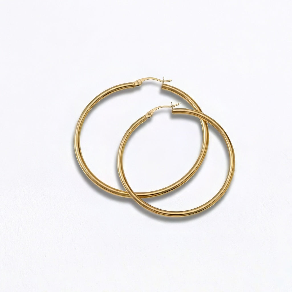 Boucles d'oreilles créoles 3 cm plaqué or  Basic & Perfect Bellaime 3