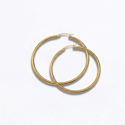 Boucles d'oreilles créoles 3 cm plaqué or  Basic & Perfect Bellaime 3