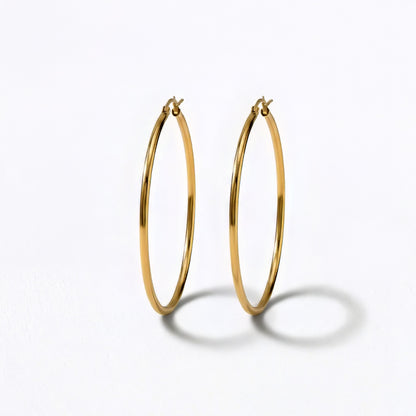 Boucles d'oreilles créoles 3 cm plaqué or  Basic & Perfect Bellaime