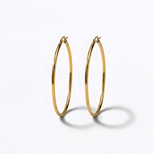 Boucles d'oreilles créoles 3 cm plaqué or  Basic & Perfect Bellaime