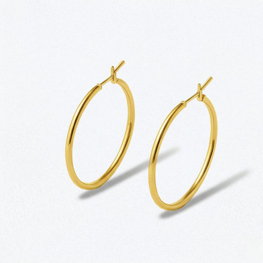 Boucles d'oreilles créoles 3 cm plaqué or  Basic & Perfect Bellaime