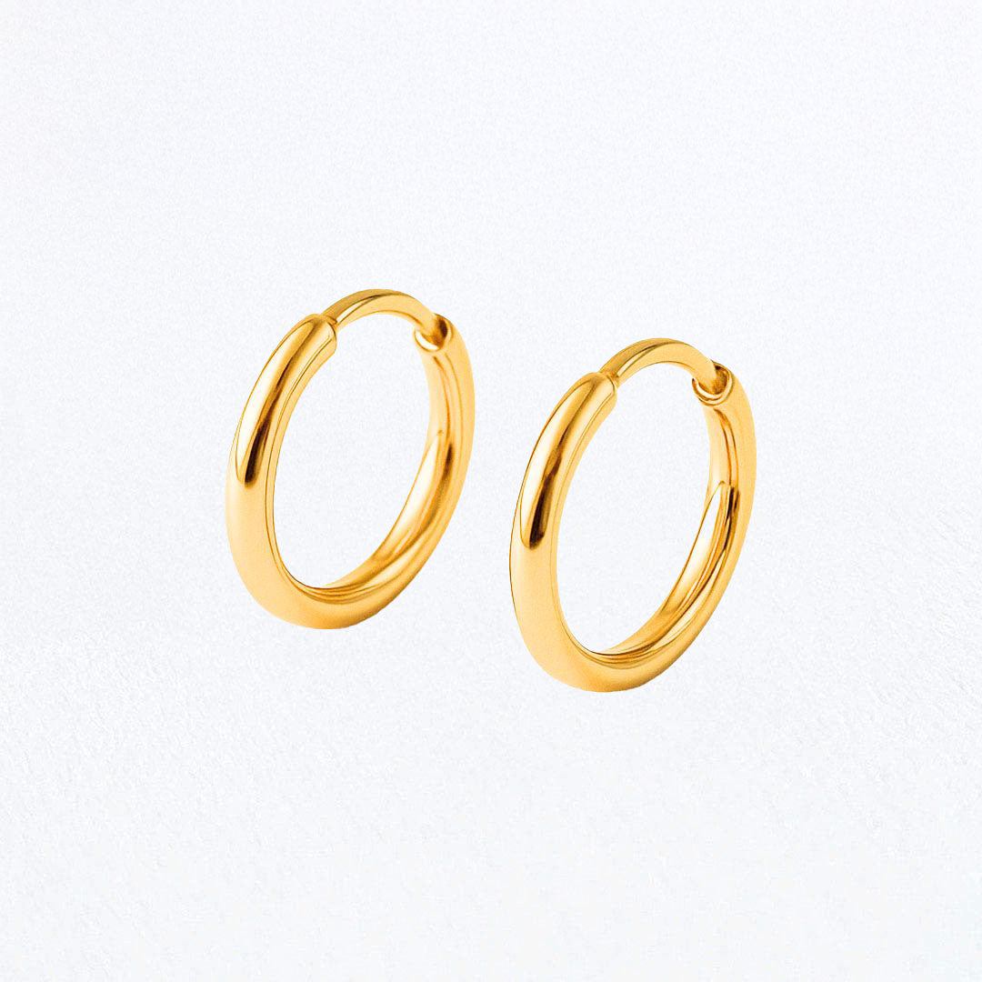 Boucles d'oreilles créoles plaqué or 18K 1 cm Basic & Perfect Bellaime
