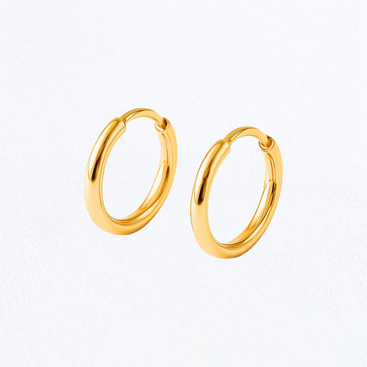 Boucles d'oreilles créoles plaqué or 18K 1 cm Basic & Perfect Bellaime