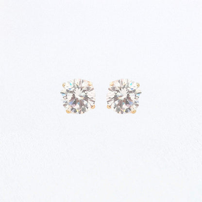 Puces d'Oreilles Basic & Perfect - Plaqué Or 18K et Zirconium - 4 mm