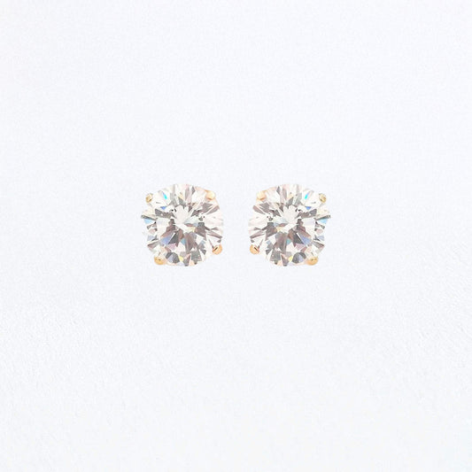 Puces d'Oreilles Basic & Perfect - Plaqué Or 18K et Zirconium - 4 mm