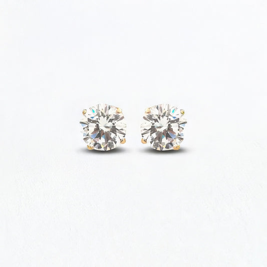 Puces d'oreilles 4 mm plaqué or 18K Bellaime