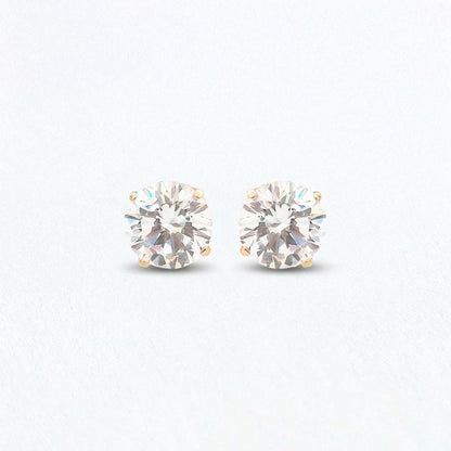 Puces d'oreilles 8 mm plaqué or 18K zirconium Basic & Perfect Bellaime