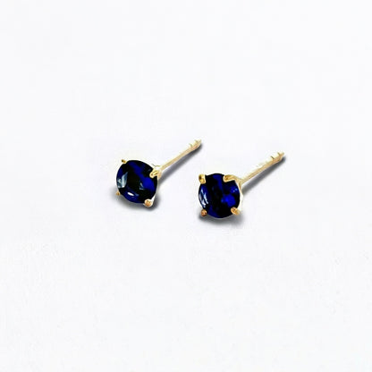 Puce d'oreille bleu plaqué or 18K zirconium Blue Mania Bellaime