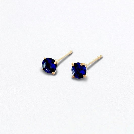 Puce d'oreille bleu plaqué or 18K zirconium Blue Mania Bellaime