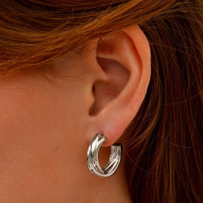 Boucles d'oreilles créoles argent 925 2 cm Bonny Bellaime 2