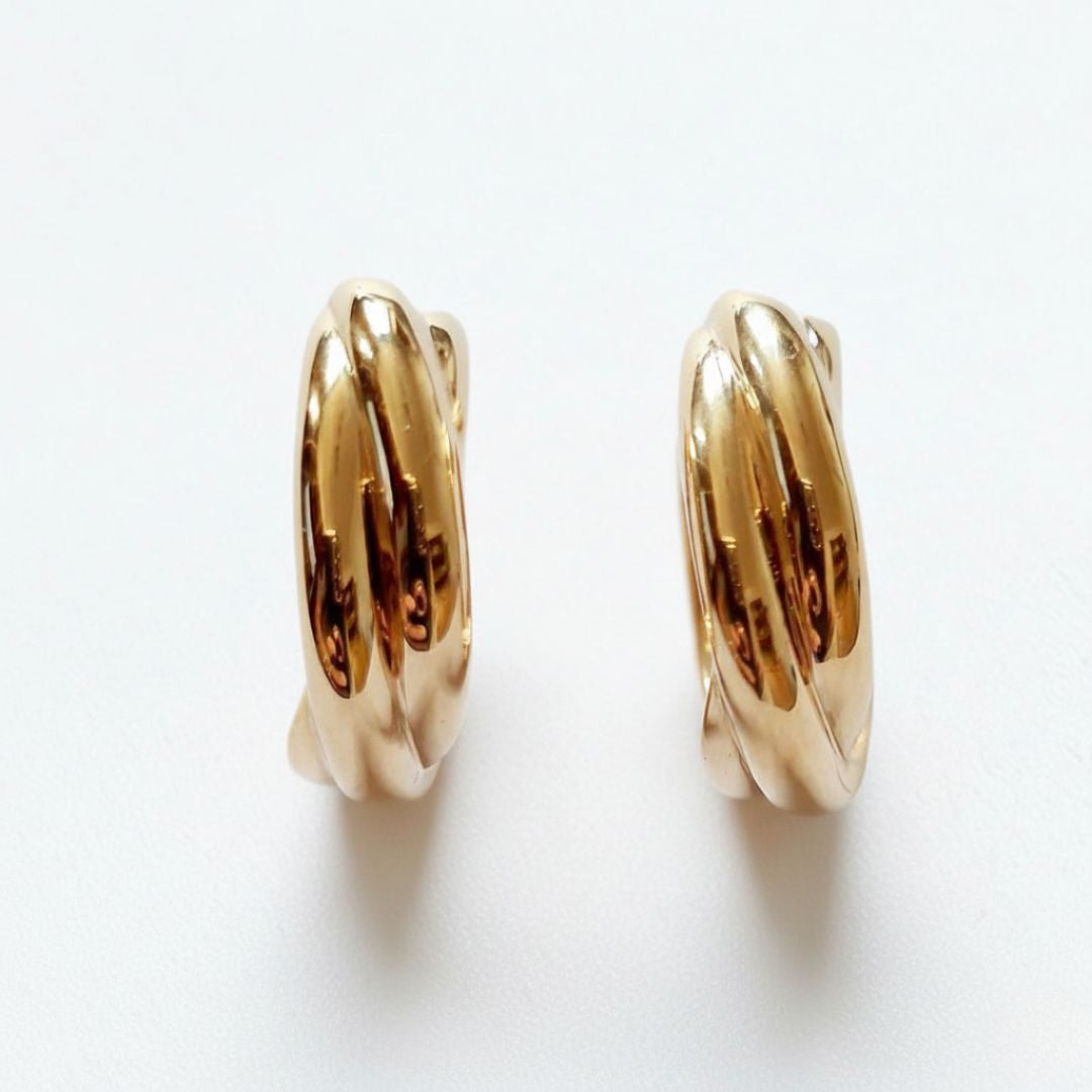 Boucles d'oreilles créoles plaqué or 18K 2 cm Bonny Bellaime 4