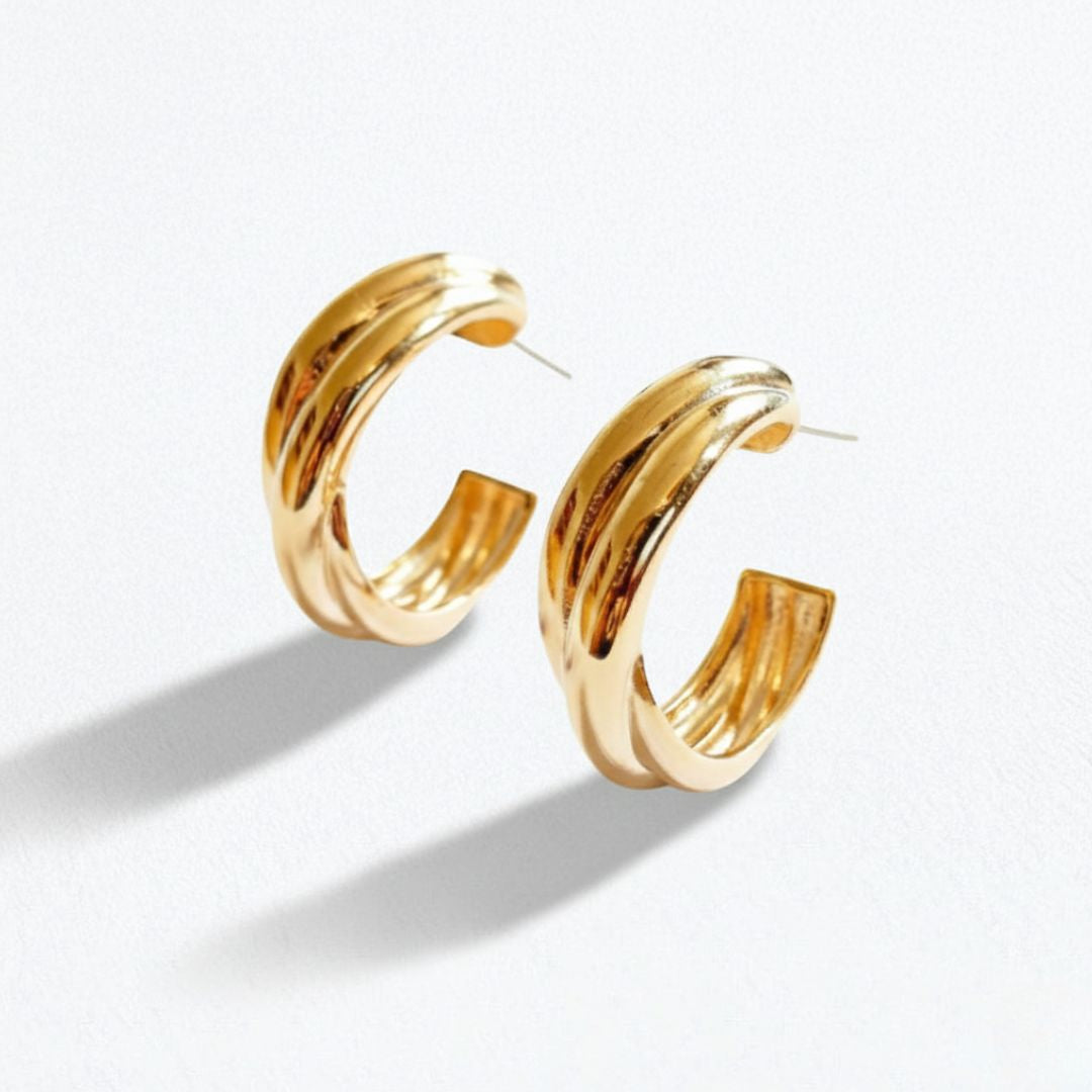 Boucles d'oreilles créoles plaqué or 18K 2 cm Bonny Bellaime