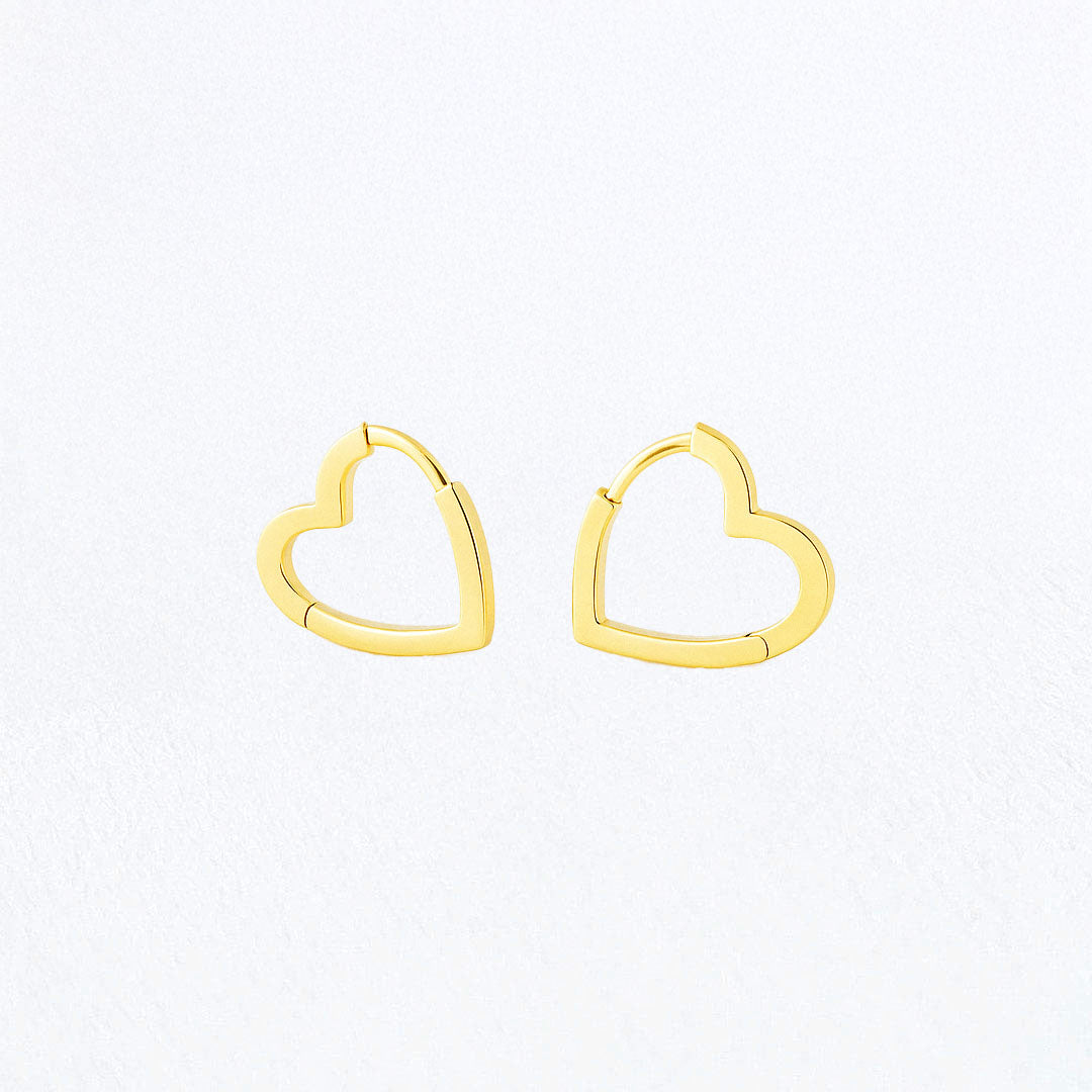 Boucle d'oreille coeur créole plaqué or 18K 1,5 cm Look of Love Bellaime