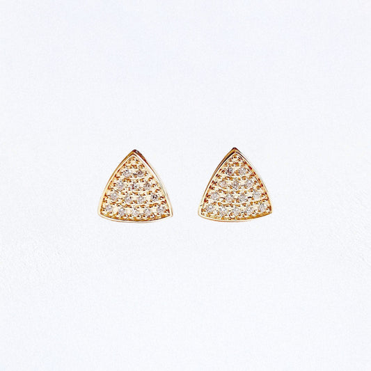 Puce d'oreille plaqué or 18K zirconium Duplicity Bellaime