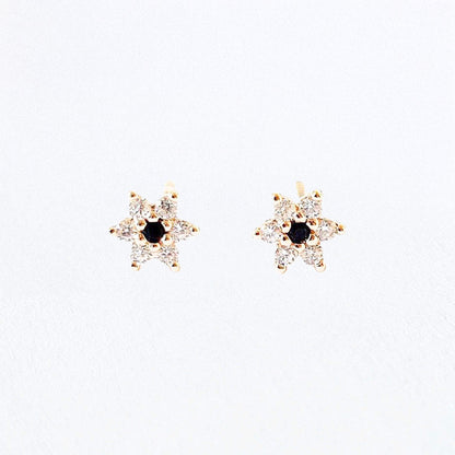 Puce d'oreille plaqué or 18K zirconium Edelweiss Bellaime