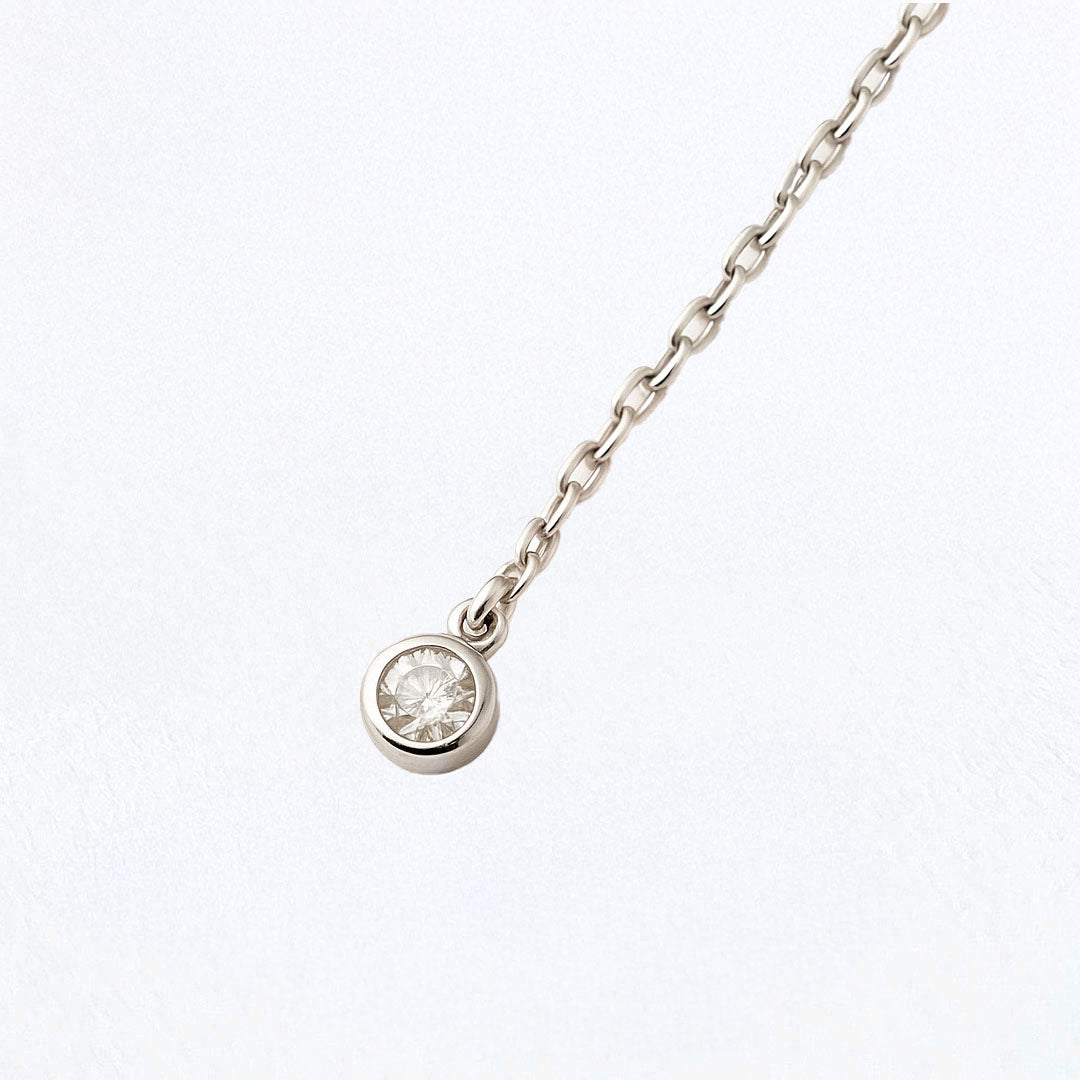 Boucle d'oreille fil argent 925 zirconium The One Bellaime 3
