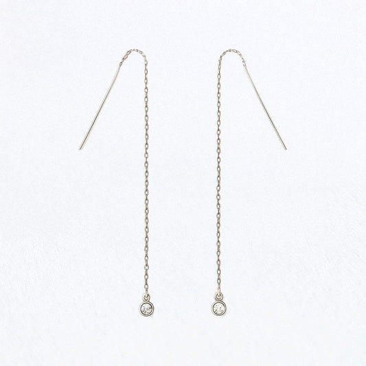 Boucle d'oreille fil argent 925 zirconium The One Bellaime 2