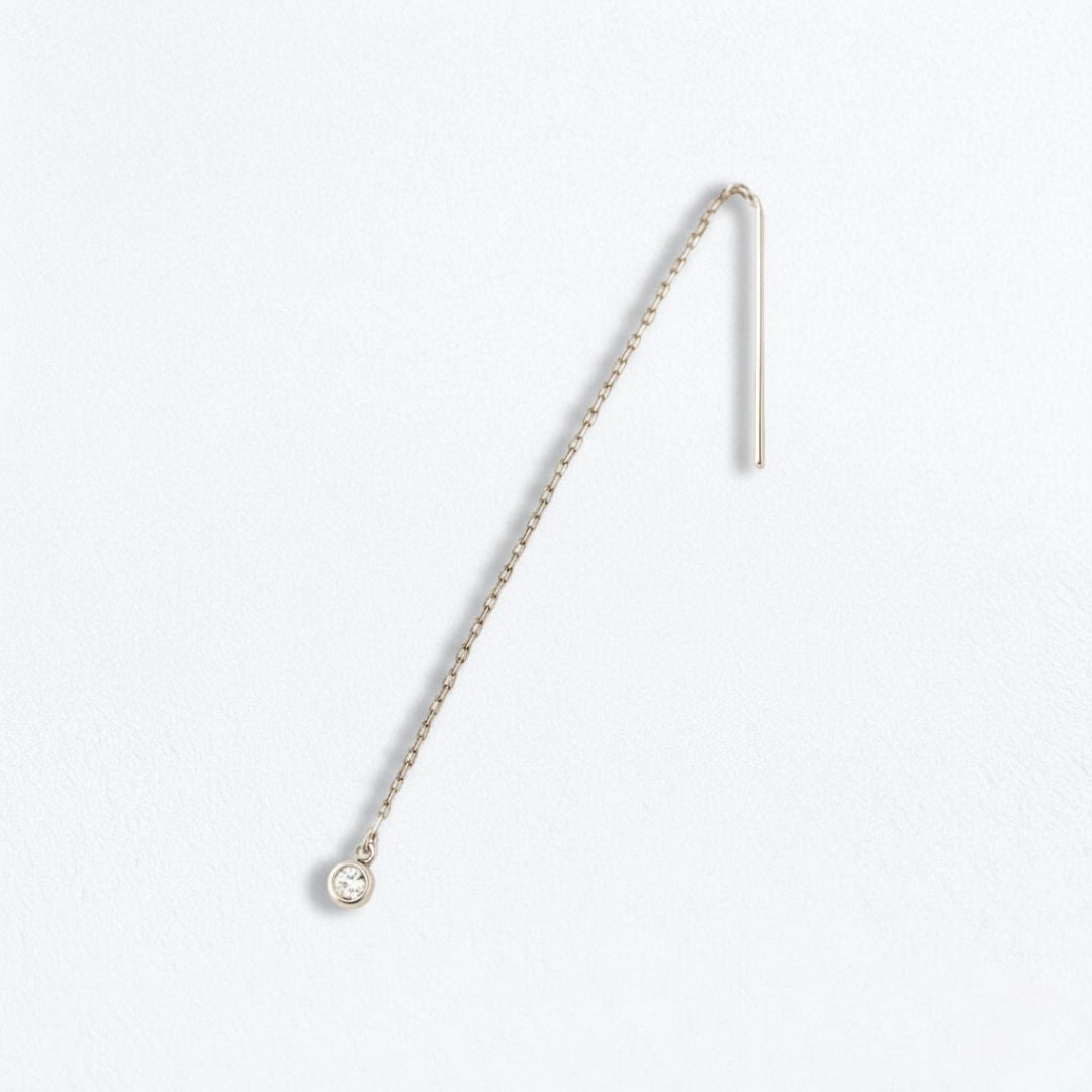 Boucle d'oreille fil argent 925 zirconium The One Bellaime 5