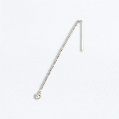 Boucle d'oreille fil argent 925 zirconium The One Bellaime 5