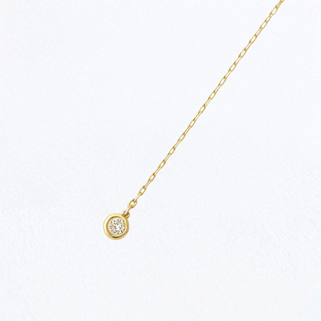 Boucle d'oreille fil plaqué or 18K zirconium The One Bellaime 5