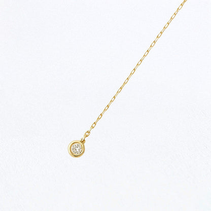 Boucle d'oreille fil plaqué or 18K zirconium The One Bellaime 5