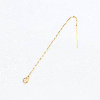 Boucle d'oreille fil plaqué or 18K zirconium The One Bellaime 4