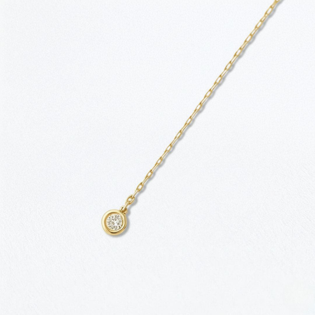 Boucle d'oreille fil plaqué or 18K zirconium The One Bellaime 4