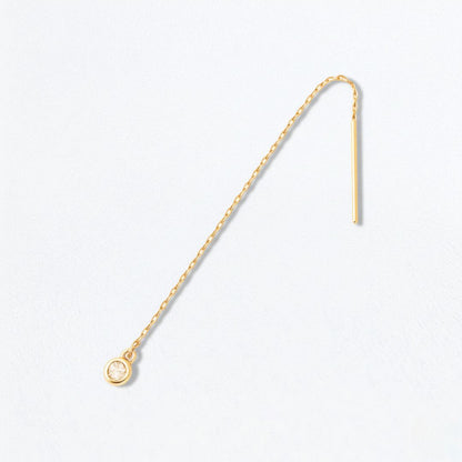 Boucle d'oreille fil plaqué or 18K zirconium The One Bellaime 5