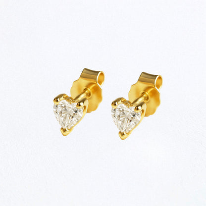 Boucle d'oreille coeur puce plaqué or 18K zirconium Heart of Glass Bellaime