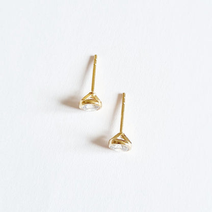 Puces d'oreilles plaqué or 18K zirconium Joy Bellaime 6