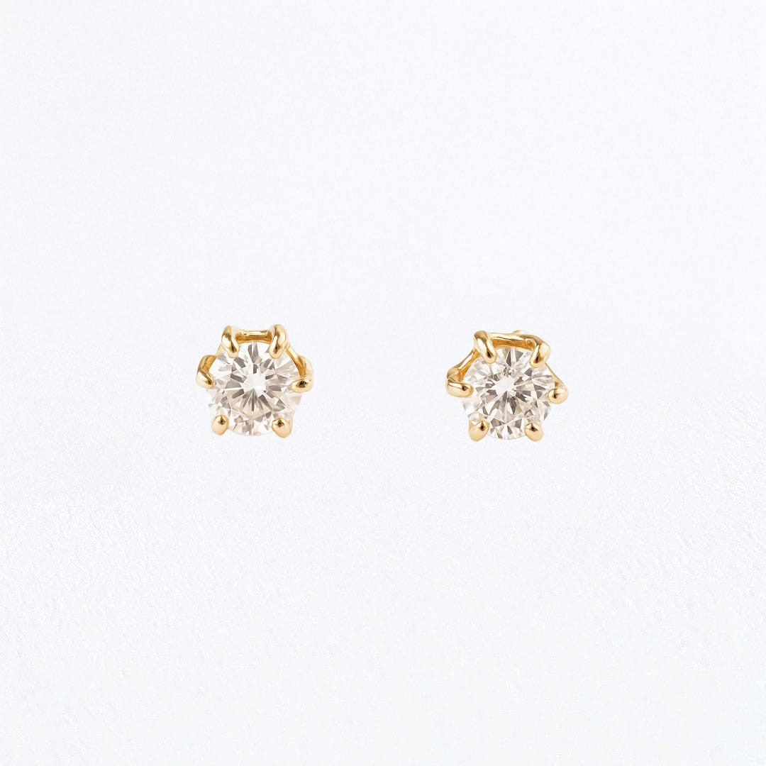 Puces d'oreilles plaqué or 18K zirconium Love in the Air Bellaime