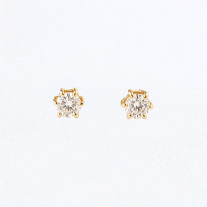 Puces d'oreilles plaqué or 18K zirconium Love in the Air Bellaime