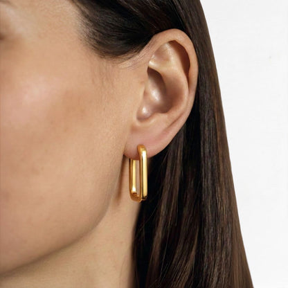 Boucle d'oreille individuelle créole plaqué or 18K 1,3 cm Moove Bellaime 2