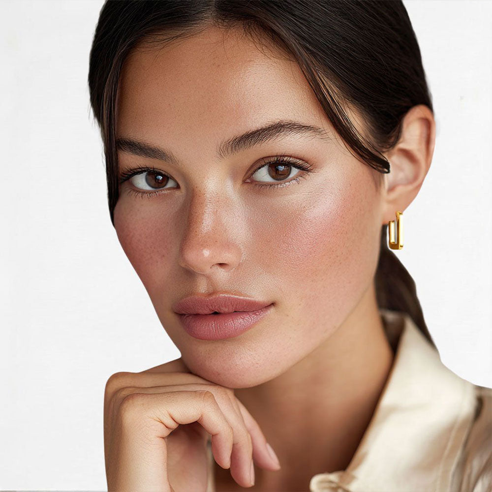 Boucle d'oreille individuelle créole plaqué or 18K 1,3 cm Moove Bellaime 3