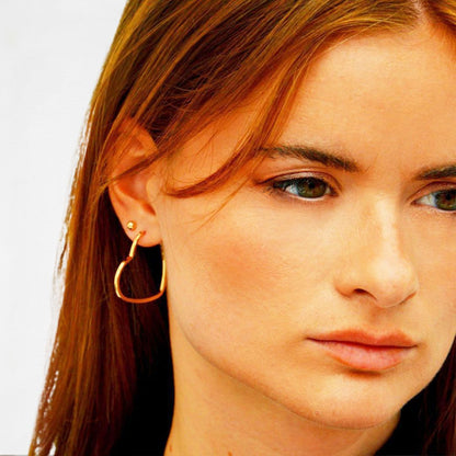 Boucle d'oreille creole coeur plaqué or 18K 4 cm Pure Love Bellaime 3