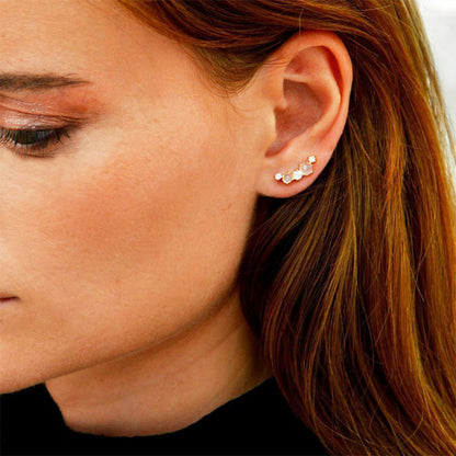 Boucles d'oreilles pierre de lune grimpantes plaqué or 18K To The Moon Bellaime 2