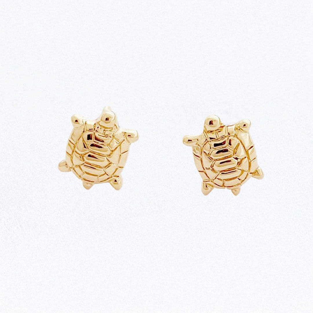 Boucle d'oreille tortue puce plaqué or 18K Tortuga Bellaime