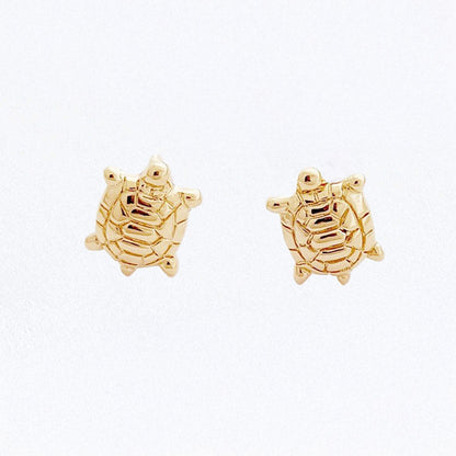 Boucle d'oreille tortue puce plaqué or 18K Tortuga Bellaime