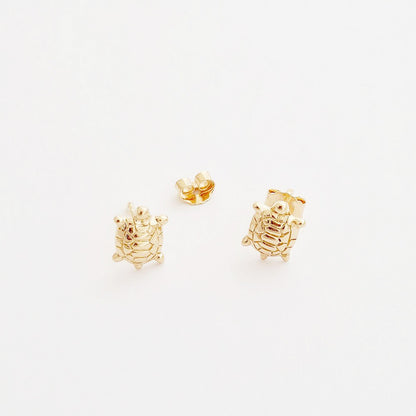Boucle d'oreille tortue puce plaqué or 18K Tortuga Bellaime 3