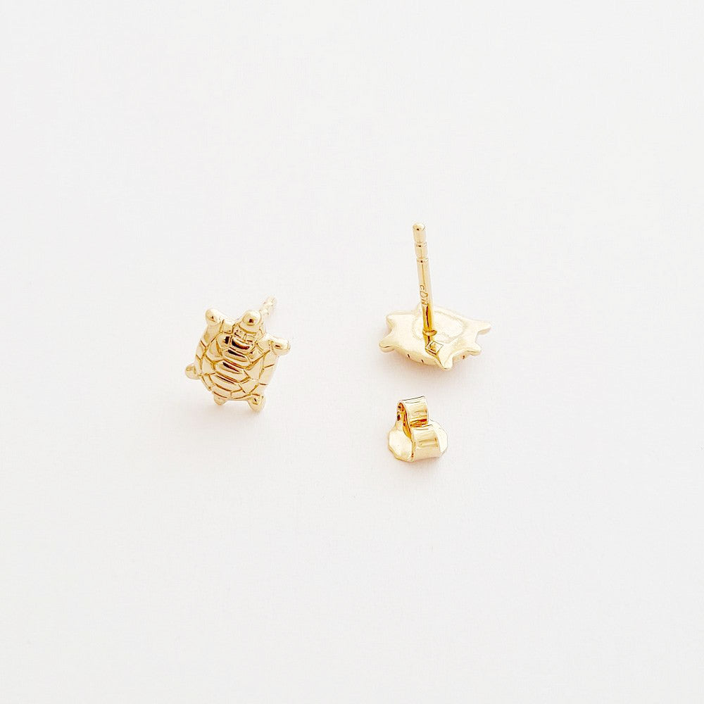 Boucle d'oreille tortue puce plaqué or 18K Tortuga Bellaime 4