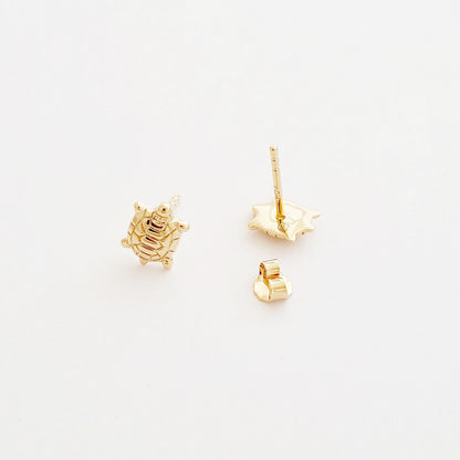 Boucle d'oreille tortue puce plaqué or 18K Tortuga Bellaime 4