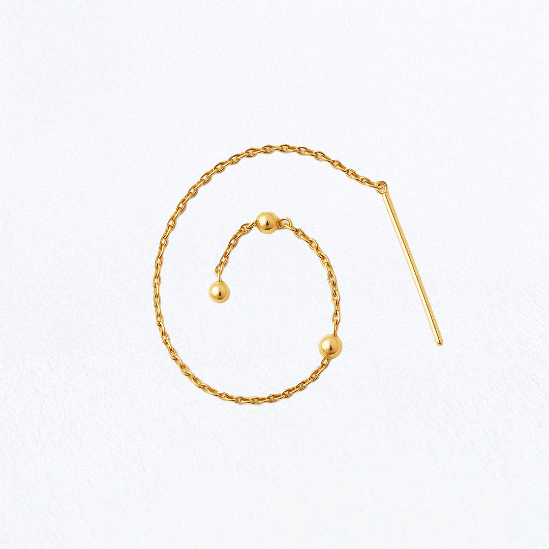 Boucle d'oreille fil plaqué or 18K Trinity Bellaime 4