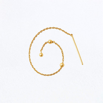 Boucle d'oreille fil plaqué or 18K Trinity Bellaime 4