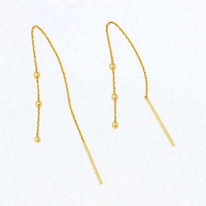 Boucle d'oreille fil plaqué or 18K Trinity Bellaime