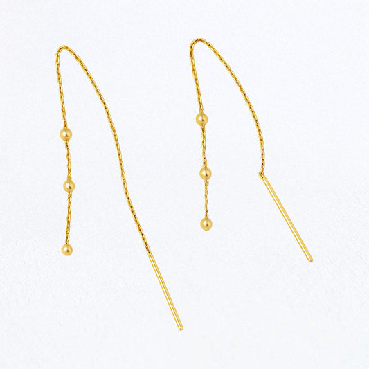 Boucle d'oreille fil plaqué or 18K Trinity Bellaime
