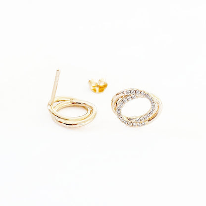 Boucle d'oreille femme plaqué or 18K zirconium Universe Bellaime 3