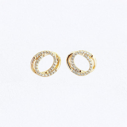 Boucle d'oreille femme plaqué or 18K zirconium Universe Bellaime